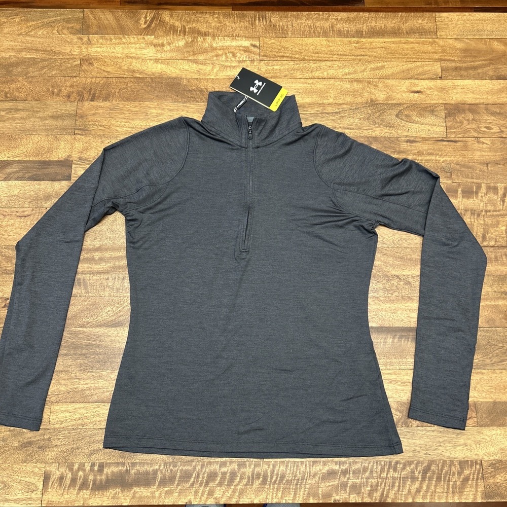 Under Armour Womens Zinger 1/4 Zip Heather Gray Golf Pullover Medium NEW
